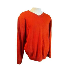 Linea Uomo lightweight v neck sweater orange XL